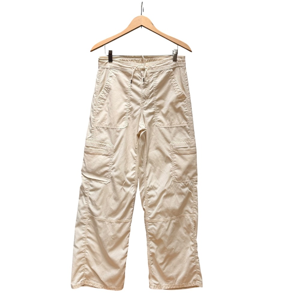 American Eagle Cargo Pants Womens 4 Cream Wide Leg Utility Stretch Gorpcore Tan